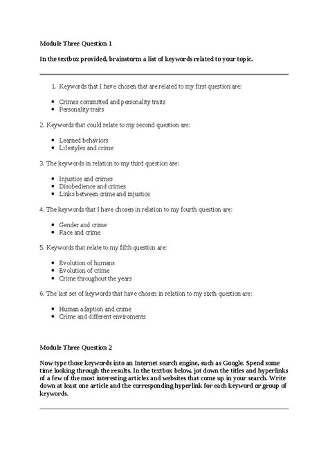 Scs 200 Module 3 Short Answer Module Three Question 1 In The Textbox Provided Brainstorm A