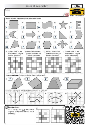 Lines of symmetry and Rotational Symmetry - Worksheets and Answers ...