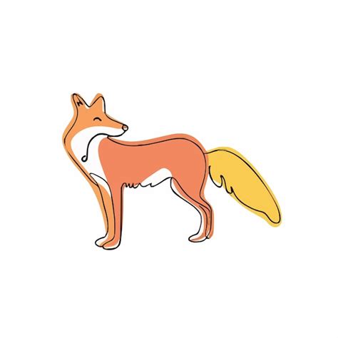 Premium Vector | A drawing of a fox with a tail that says fox