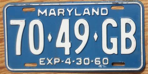 1959 Expires 4 30 1960 Maryland Truck Vg Automobile License Plate