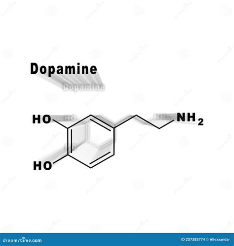 Dopamine Hormone Structural Chemical Formula Stock Illustration