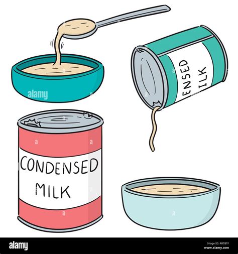 Vector Set Of Condensed Milk Stock Vector Image And Art Alamy