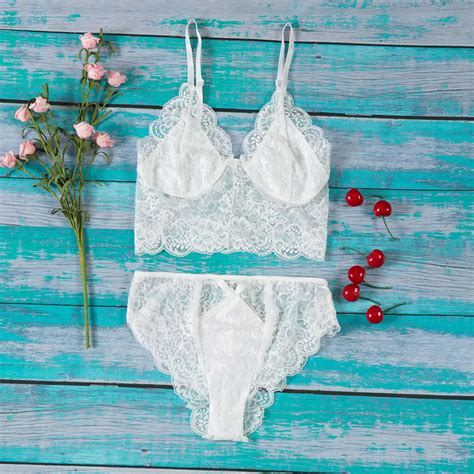 Women Sexy Erotic Lingerie Set Lace Transparent Push Up Bra Sets