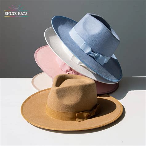 Shinehats Custom Fedora Hats Wholesale Women High Quality Wide Brim