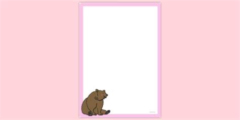 FREE! - Brown Bear Page Border PDF | Page Borders | Twinkl