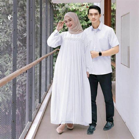 Gamis Putih Free Hijabmaxi Dres Lebaran Warna Putihcouple Warna Putihbaju Muslim Warna Putih