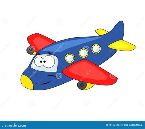 Cute Cartoon Airplane Vector Illustration Isolated On White Background