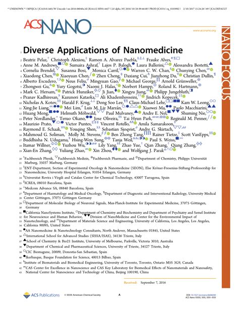 (PDF) Diverse Applications of Nanomedicine