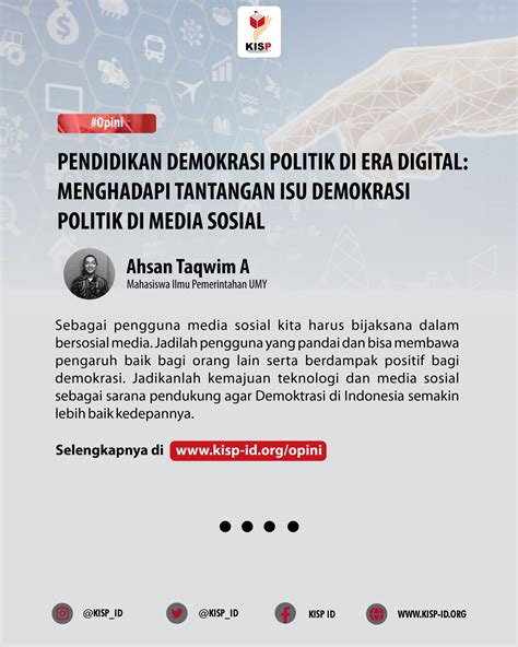 Pendidikan Demokrasi Politik Di Era Digital Menghadapi Tantangan Isu