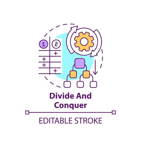 Divide Y Vencerás Concepto Icono Dibujo Noción Aprendizaje Vector PNG