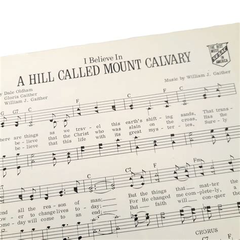 Bill Gaither A Hill Called Mount Calvary Sheet Music Gospel - Etsy