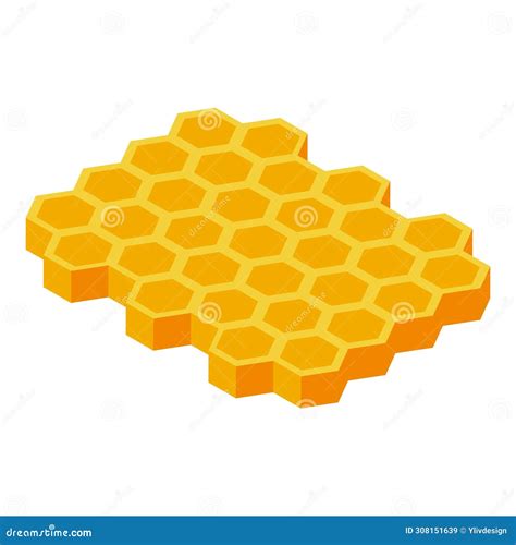 Bee Frame Honey Icon Isometric Vector Work Summer Stock Illustration