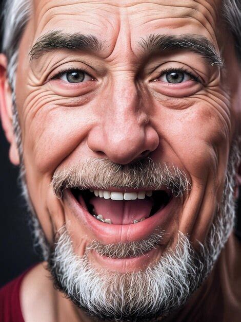 Premium Ai Image Portrait Of An Old Man Happy And Smiling Wrinkled Skin