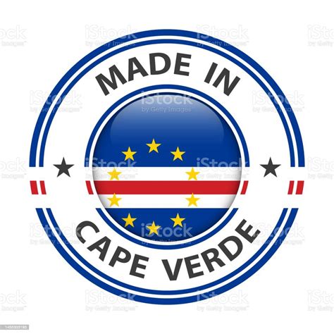 Made In Cape Verde Badge Vector Sticker With Stars And National Flag