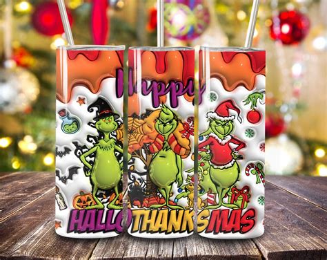 Grinch D Inflated Tumbler Wrap Png Merry Grinchmas Christmas Tumbler