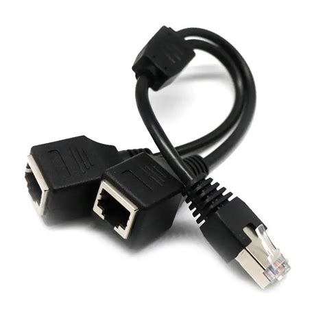 Computer Connector Wire RJ45 Male To Dual Female LAN 0.3M Splitter ...