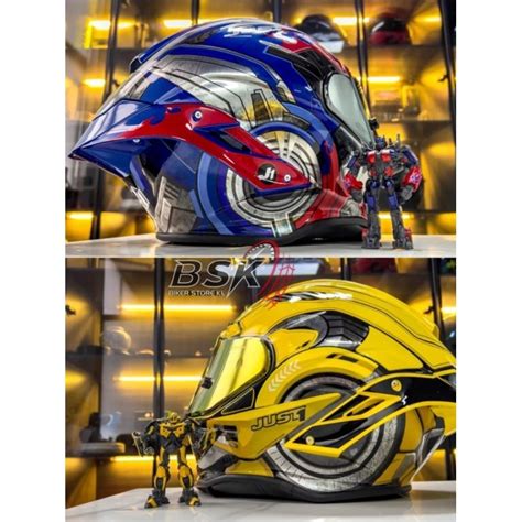 Original JUST1 Transformers Carbon Full Face Helmet Shopee Malaysia