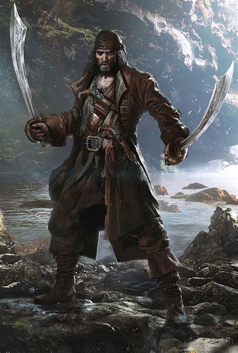 m Rogue Assassin Pirate Leather Armor Dual Longswords Pistols coastal ...