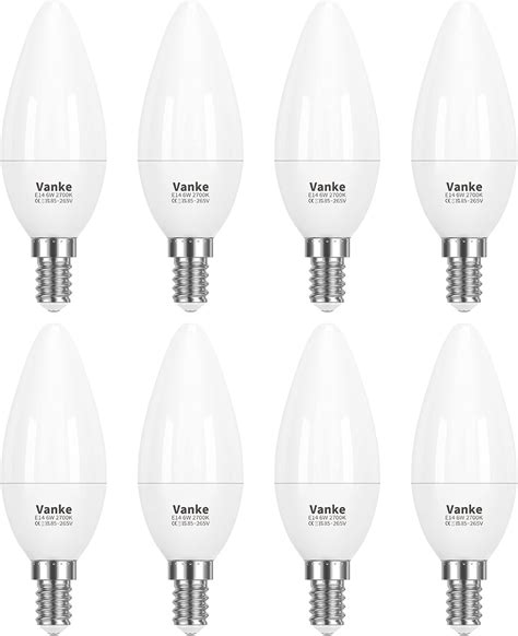 Vanke E14 Led Candle Bulbs Warm White 2700k 40w Incandescent Bulb Equivalent 6w Ses Led Candle