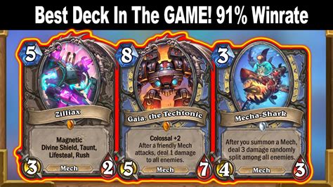 91 Winrate Best Deck In The Whole Game Wild Throne Of The Tides Mini Set Hearthstone