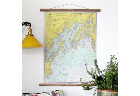 Nautical Vintage Scroll Chart Casco Bay To Harpswell Main