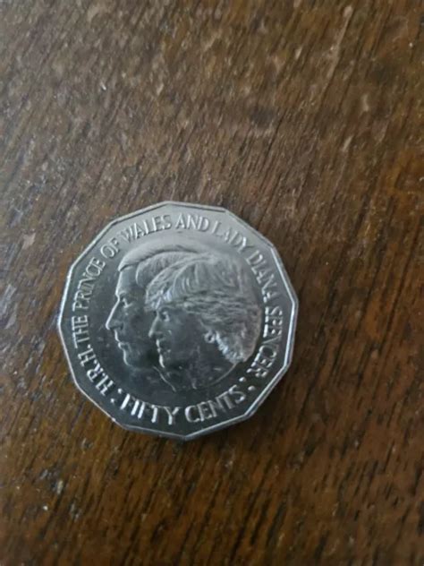 PRINCE CHARLES AND LADY DIANA SPENCER-50 CENT COIN-AUSTRALIAN-1981 ...