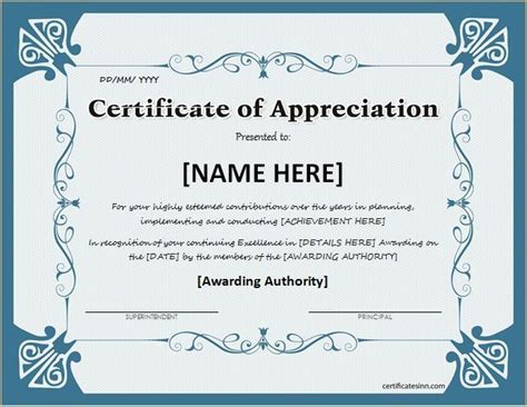 Certificate Of Appreciation Editable Templates