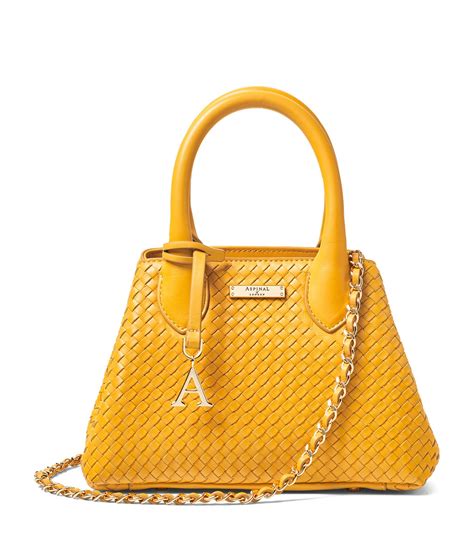 Aspinal Of London Mini Leather Paris Bag In Yellow Lyst