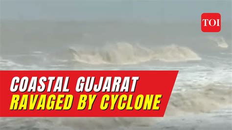 Gujarat Coast Witnesses Impact Of Cyclone Biparjoy With Strong Winds