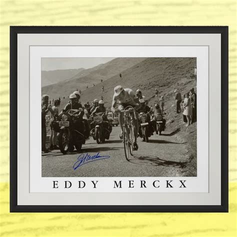 Eddy Merckx Signed Print Tour De France 1975 Cycling Photo Limited