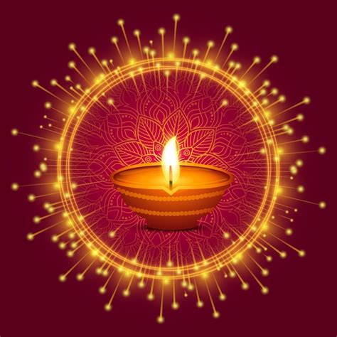 Free Vector Decorative Happy Diwali Festival Card Background