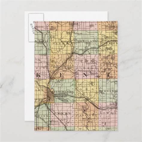 Map Of Kent County Michigan Postcard Zazzle