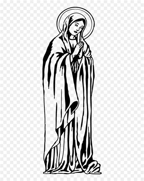 Religious Vector Statue Mary Virgin Mary Black And White Hd Png