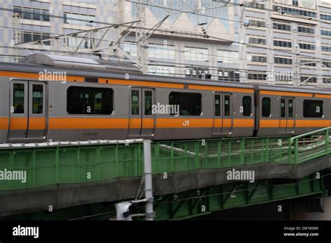 Tokyo Japan 6th Jan 2023 A Chuo Line Rapid Train At Jr Sudiobashi