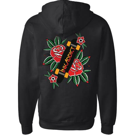 Inkaddict Unisex Retro Skate Midweight Zip Hoodie