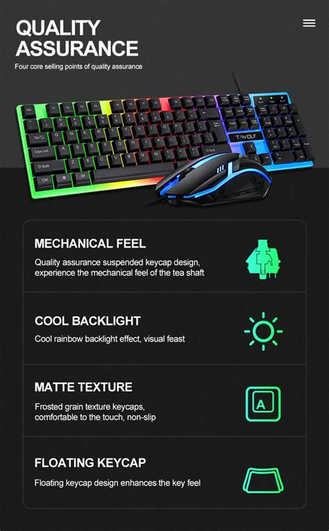 Rainbow Backlit Keyboard and Wired Gaming Mouse Set | Auzzie Shop