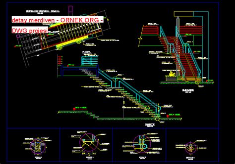 Detay Merdiven Dwg Projesi Autocad Projeler