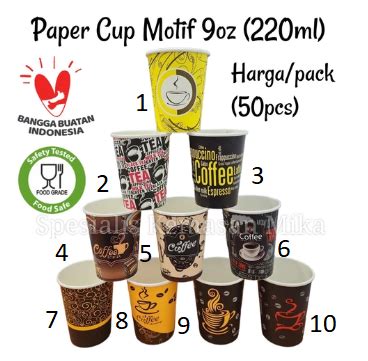 Hot Paper Cup Motif Gelas Kertas Motif Oz Ml Tanpa Penutup Pcs Lazada Indonesia