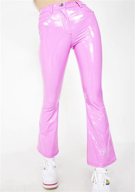 Delias Pink High Waist Pvc Pants Dolls Kill