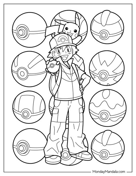 Ash Ketchum Coloring Pages Free Pdf Printables