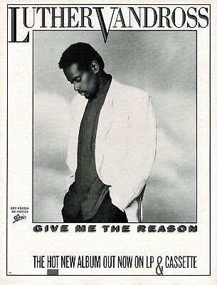 Luther Vandross Give Me The Reason Album Poster Trade Print Ad S