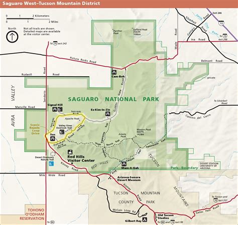 National Parks Arizona Map Saguaro