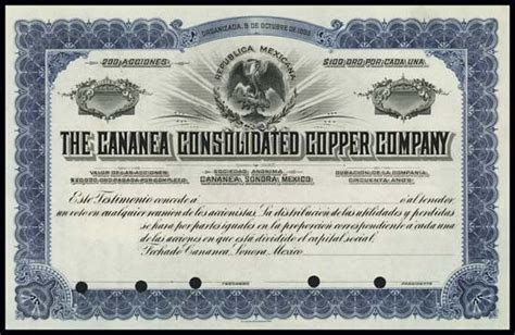 Mexico. Cananea Consolidated Copper Co. - Archives International Auctions