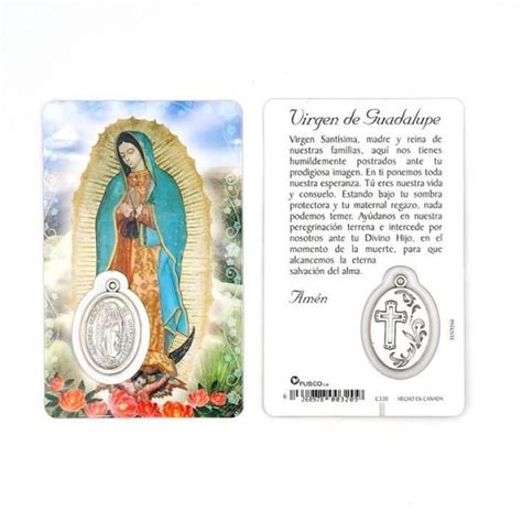 Estampa Virgen De Guadalupe Con Medalla Met Lica Botiga De La