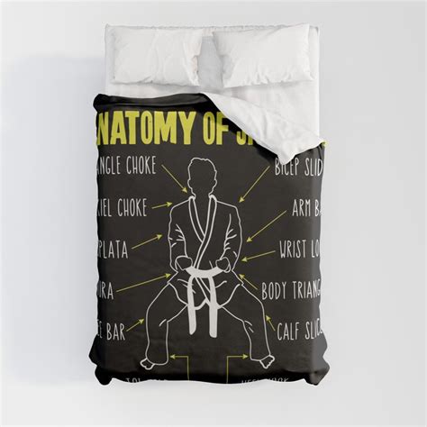 Jiu Jitsu Bjj Anatomy Of Jiu Jitsu Triangle Choke Ezekiel Choke Omoplata Kimura Duvet Cover by ...