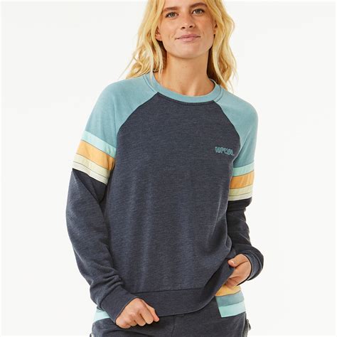 Rip Curl Women Surf Revival Raglan Crew Fleece Dark Navy Dragon Skate