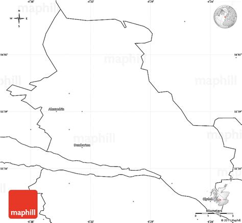 Blank Simple Map of West Dunbartonshire