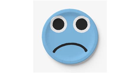 Blue Sad Face Emoticon