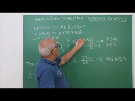 Matemática Financeira aula 15 Desconto simples 1 YouTube