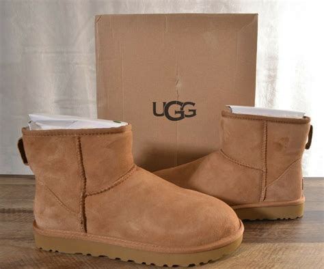 Pre Owned Ugg Australia Classic Mini Ii Suede Sheepskin Boots 7 Med Chestnut 1016222 Ankle In